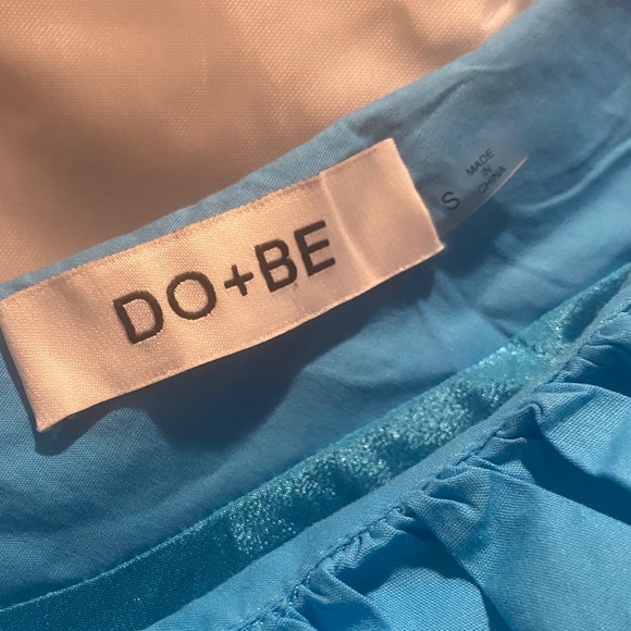 Blue One-Shoulder Ruffle Romper - Picture 5 of 6